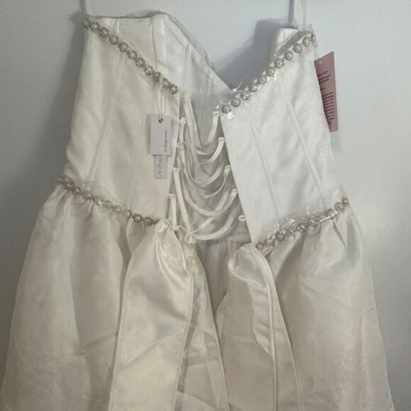 NWT V. Chapman Evie Strapless Fit & Flare Brocade Mini Dress - Picture 6 of 7